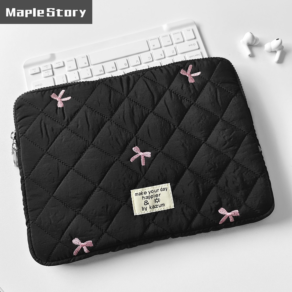 Embroidery Journal Book - Bow Embroidery Laptop Sleeve Case 13