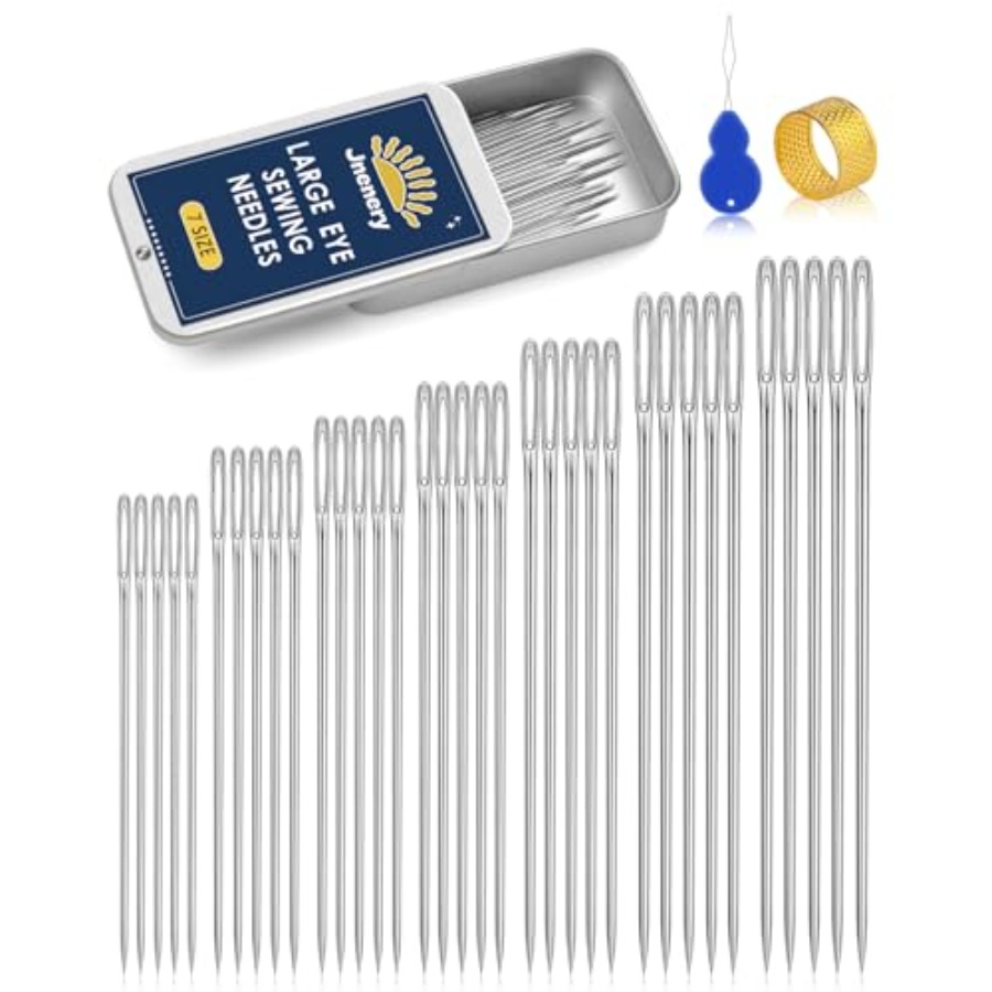 Embroidery Quilting - Large Eye Sewing Needles, 7 Sizes