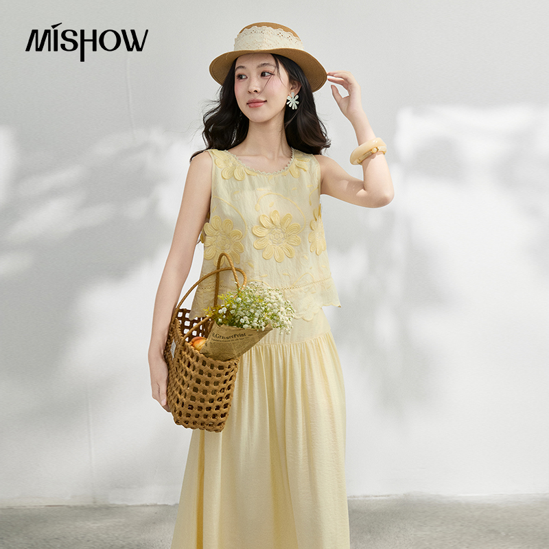 MISHOW French Floral Embroider - Embroidery Blouse ulasan dan harga