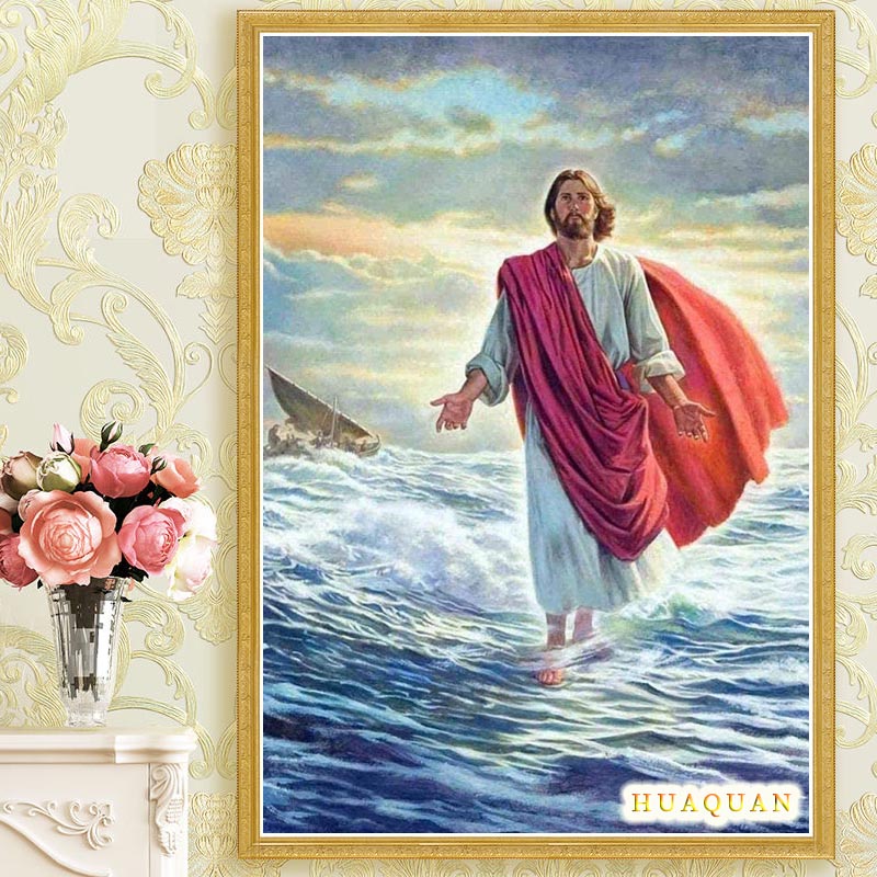 Christianity Jesus Walked On T - Embroidery Jesus ulasan dan harga