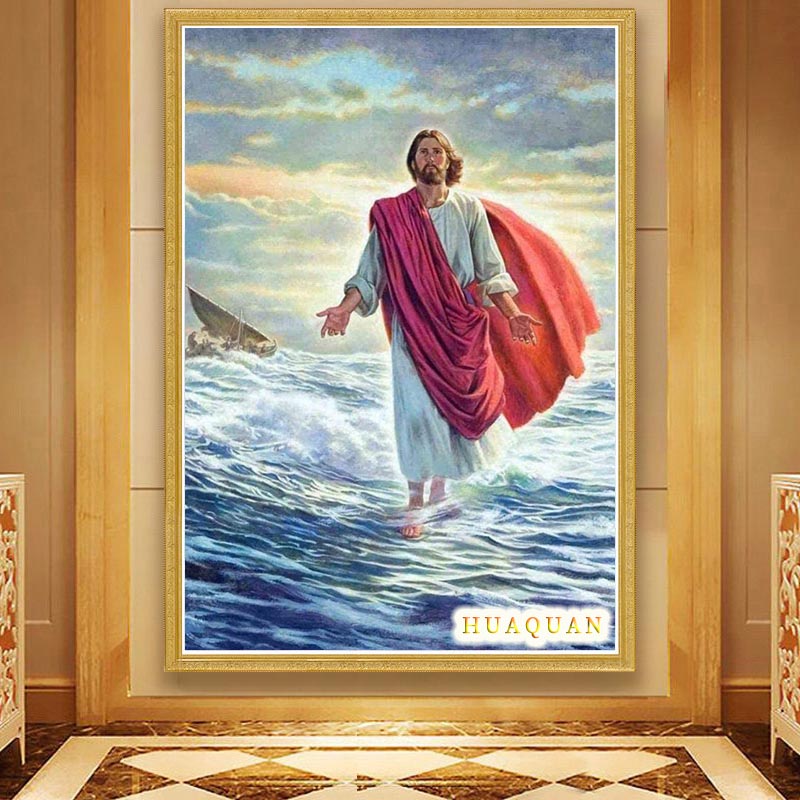 Christianity Jesus Walked On T - Embroidery Jesus ulasan dan harga