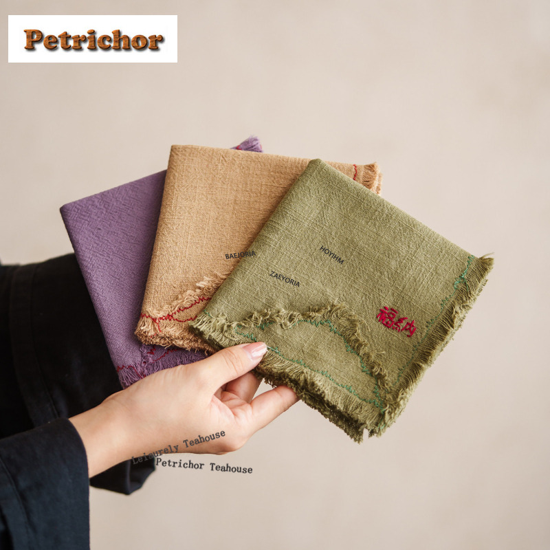 HOYIHM Cotton Linen Hand-sewn  - Embroidery Towel ulasan dan harga