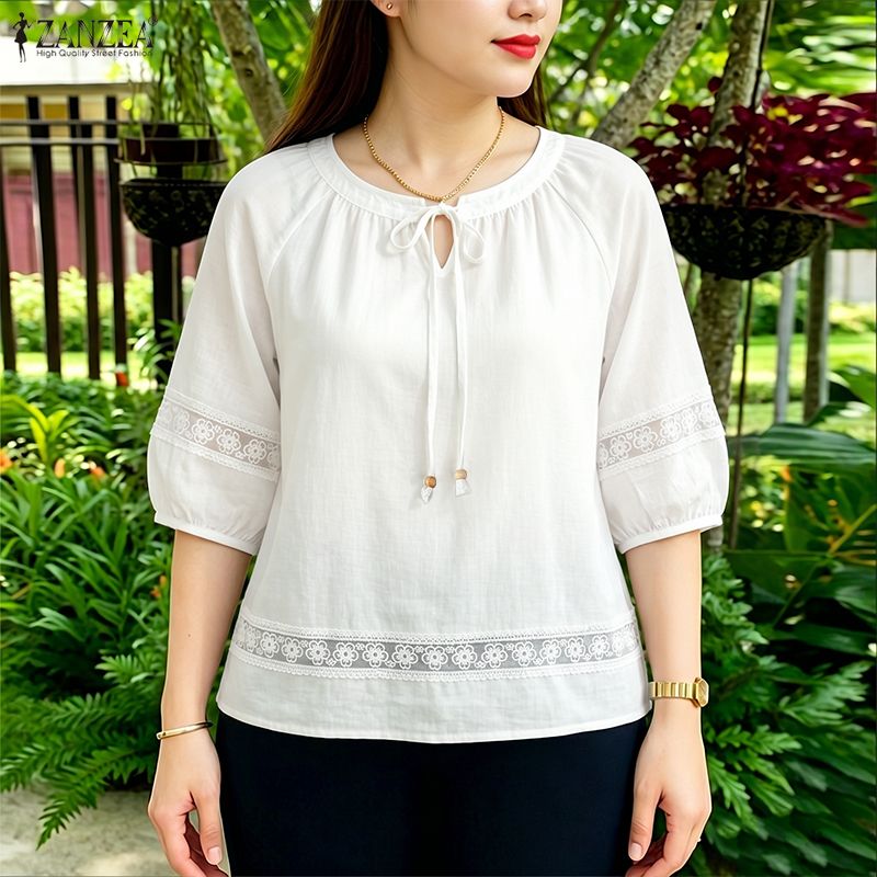 ZANZEA Women's Floral Embroide - Embroidery Jersey ulasan dan harga