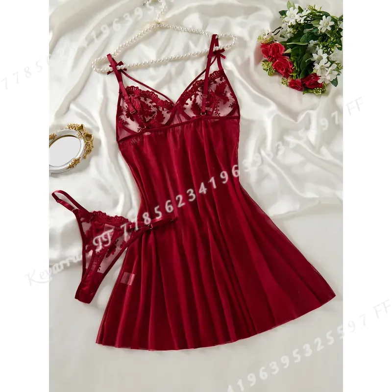 Wine Red Women's Country Style - Embroidery Design ulasan dan harga