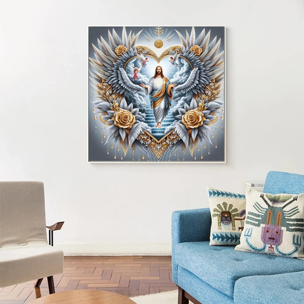 1pc frameless 5D DIY Diamond P - Embroidery Jesus ulasan dan harga