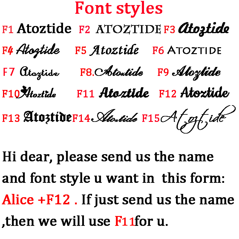 Atoztide Custom 1-2 Names Brac - Embroidery Charm ulasan dan harga
