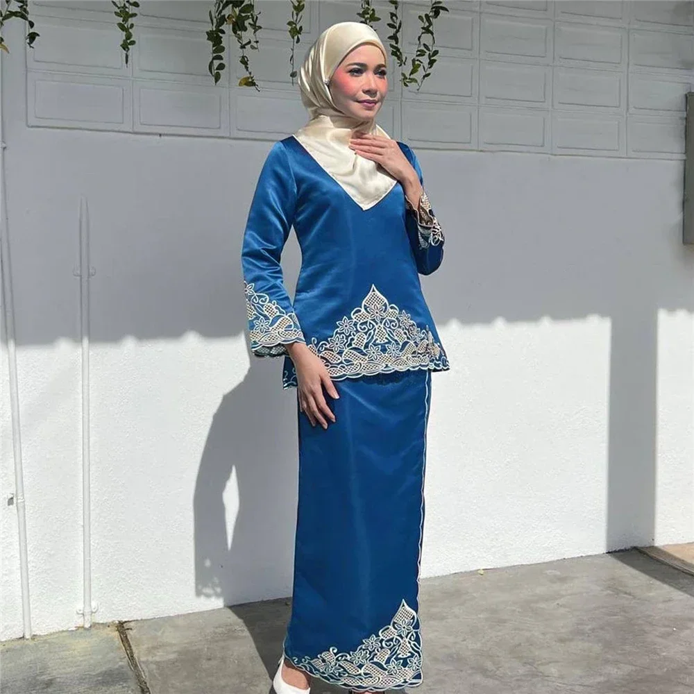 Fashion Women Two Pieces Abaya - Embroidery Baju ulasan dan harga