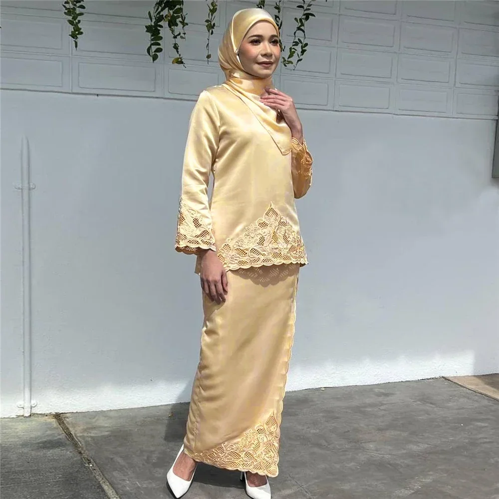 Fashion Women Two Pieces Abaya - Embroidery Baju ulasan dan harga