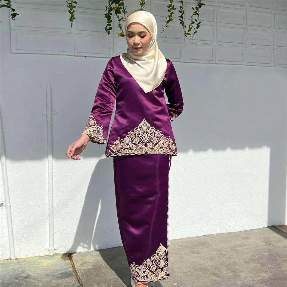 Fashion Women Two Pieces Abaya - Embroidery Baju ulasan dan harga