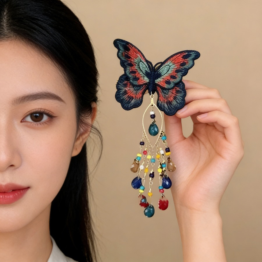 New Chinese Style Knitting But - Embroidery Charm ulasan dan harga