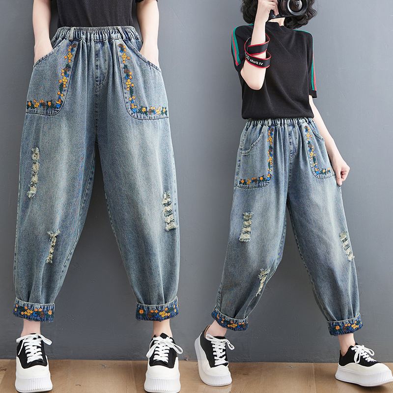 Summer New Sle Artistic Retro  - Embroidery Artist ulasan dan harga