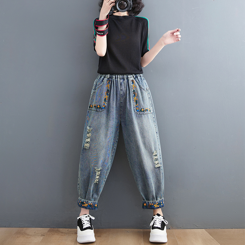 Summer New Sle Artistic Retro  - Embroidery Artist ulasan dan harga
