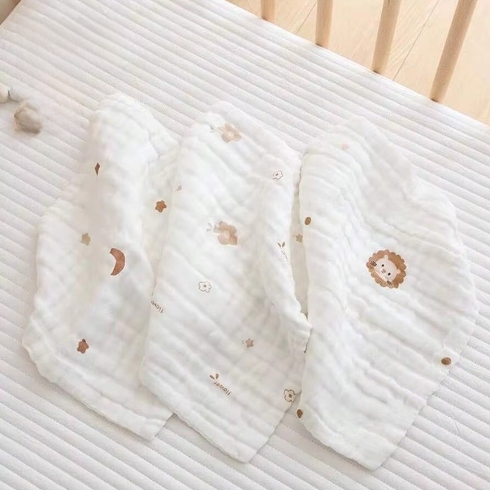 2PCS 6 Layer Cotton Saliva Tow - Embroidery Towel ulasan dan harga