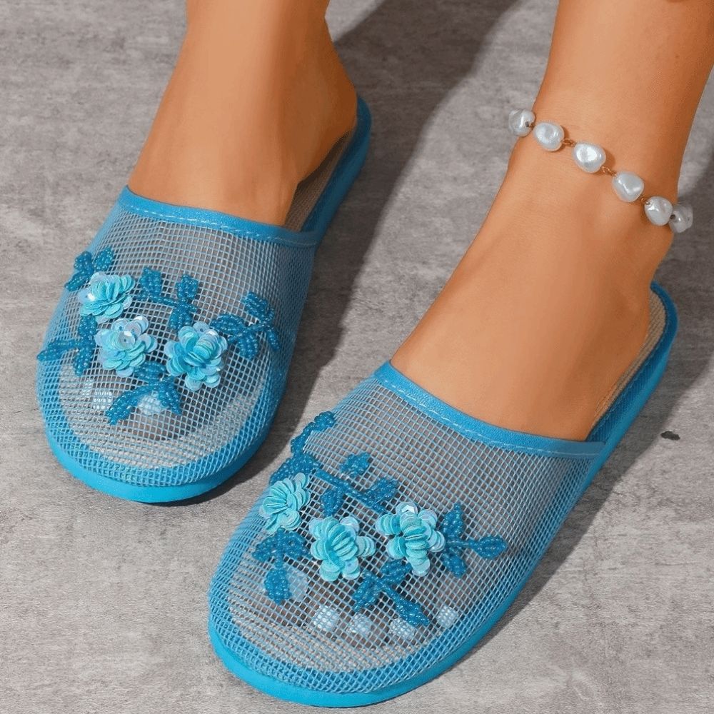 Casual Flower Embroidery Mesh  - Embroidery Underlay ulasan dan harga