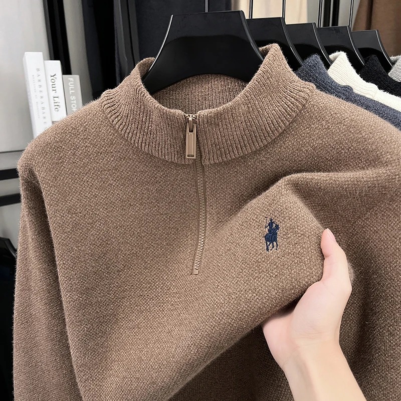 High end zipper stand up colla - Embroidery Design Logo ulasan dan harga
