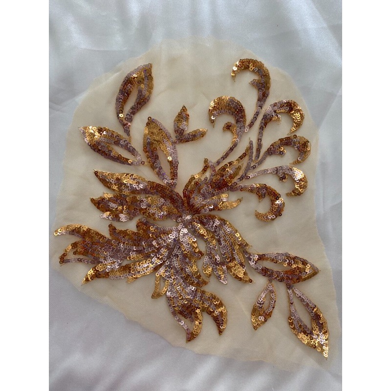 Lace Embroidery Mesh Sequin Fl - Embroidery Underlay ulasan dan harga