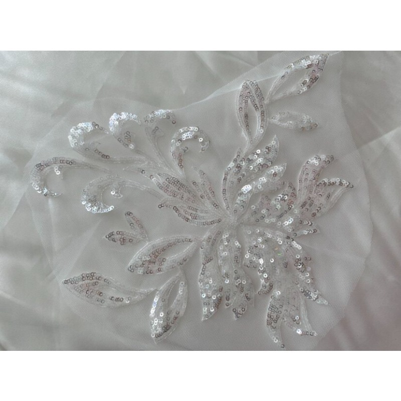 Lace Embroidery Mesh Sequin Fl - Embroidery Underlay ulasan dan harga