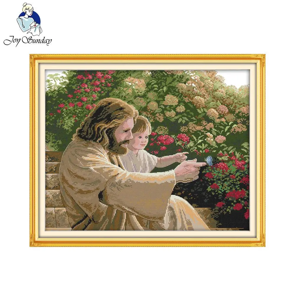 Joy Sunday Jesus and A Kid Emb - Embroidery Jesus ulasan dan harga