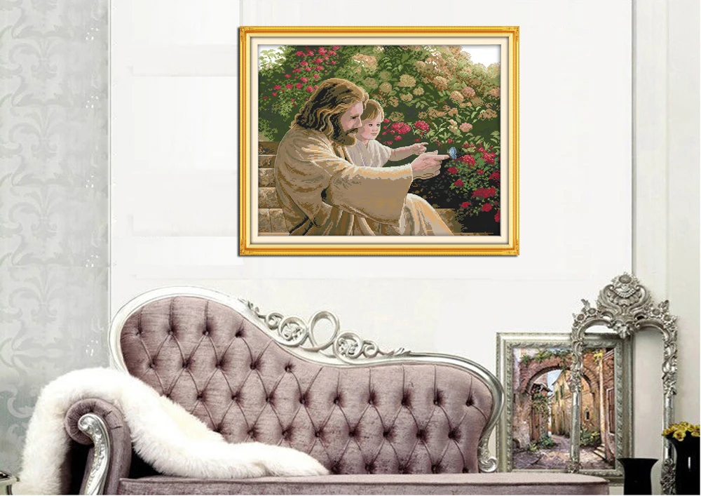 Joy Sunday Jesus and A Kid Emb - Embroidery Jesus ulasan dan harga