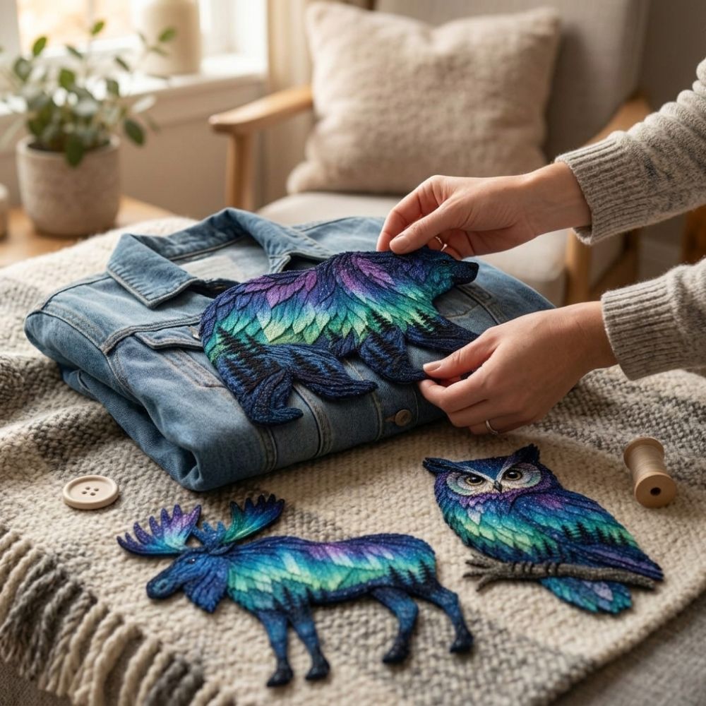 Northern Lights Aurora Animal  - Embroidery Quilting ulasan dan harga