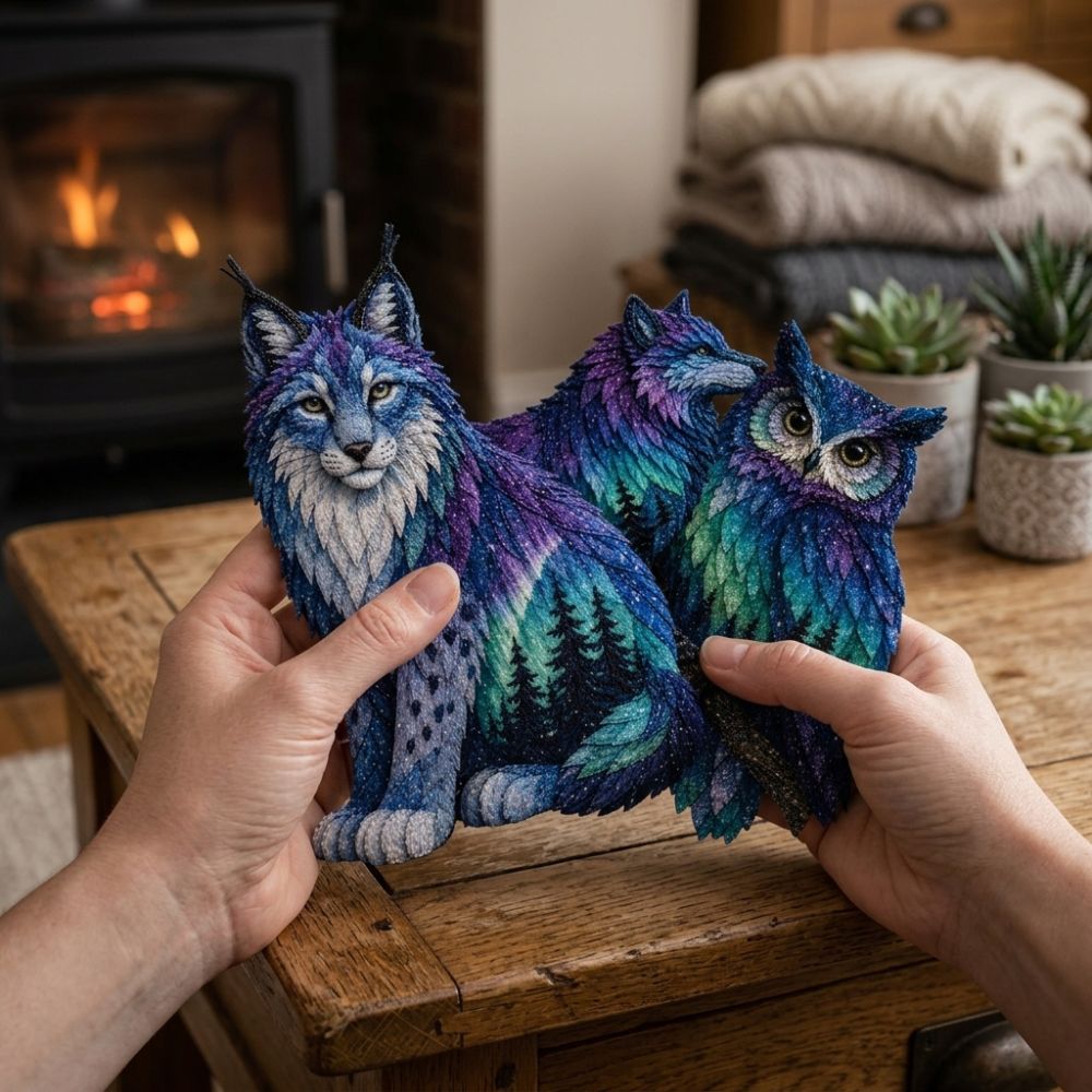 Northern Lights Aurora Animal  - Embroidery Quilting ulasan dan harga