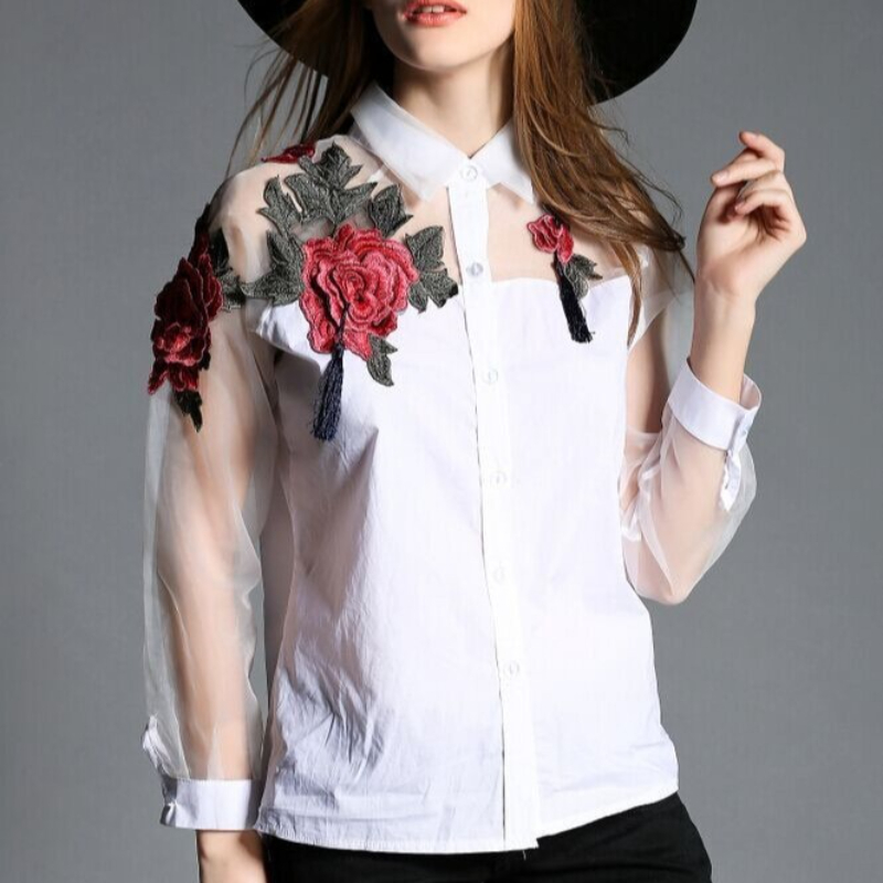 Womn's Fashion Floral Embroide - Embroidery Jersey ulasan dan harga
