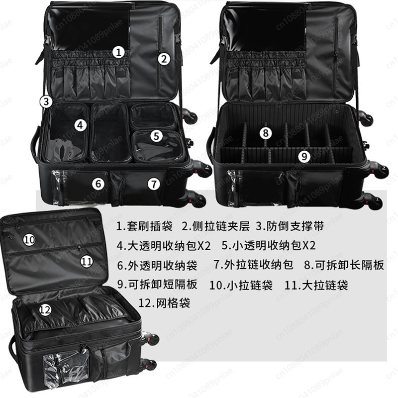 Large-capacity Trolley Cosmeti - Embroidery Artist ulasan dan harga