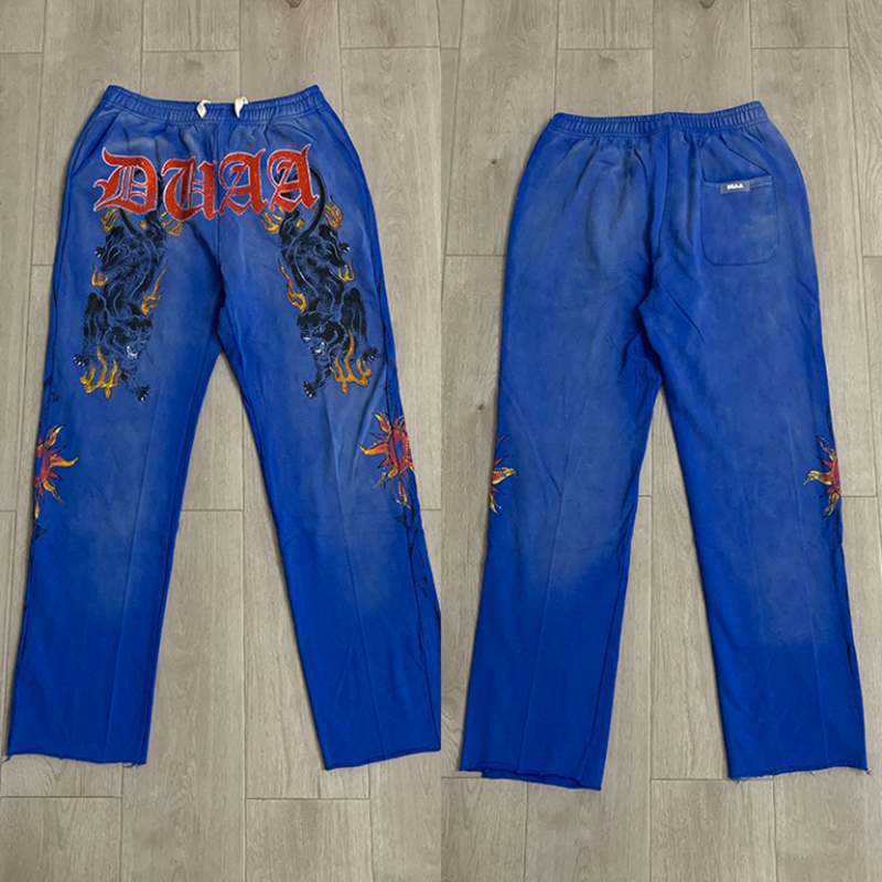 New DUAA Loose Straight Sweatp - Embroidery Fonts ulasan dan harga