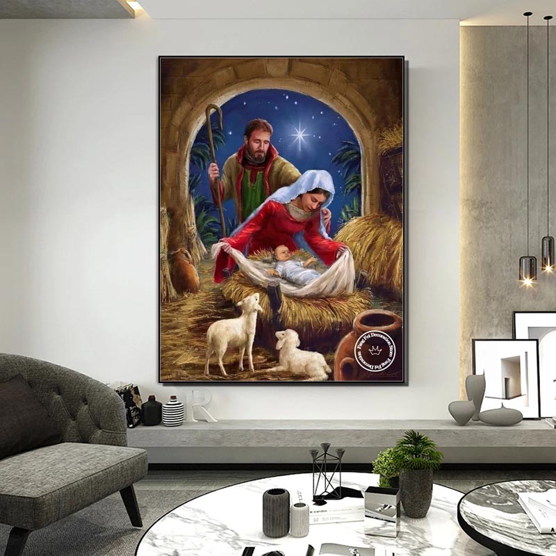 Jesus Christ Born Full Diamond - Embroidery Jesus ulasan dan harga