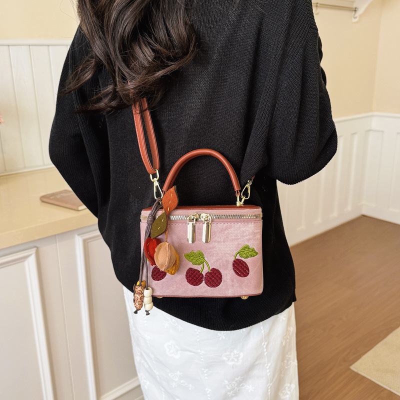 Vintage Cherry‑Embroidery Box  - Embroidery Charm ulasan dan harga
