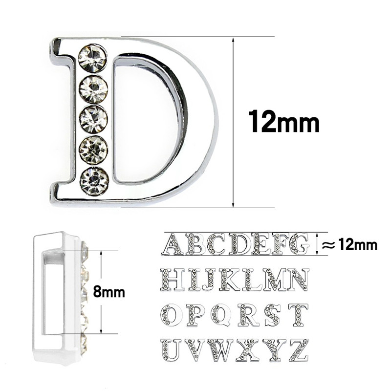 50PC/lot Hole 8MM Slide Letter - Embroidery Charm ulasan dan harga