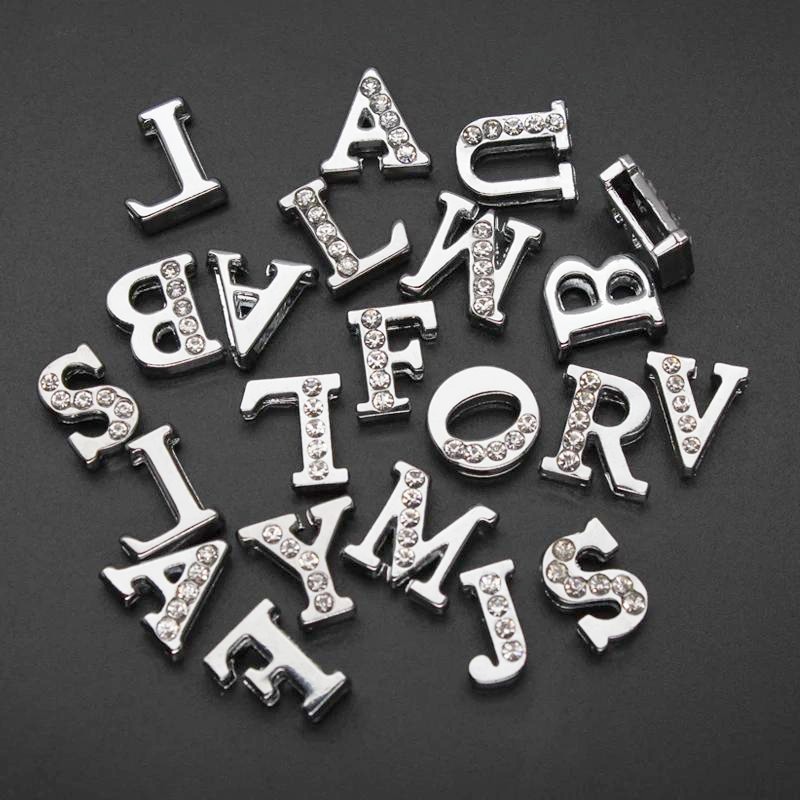 50PC/lot Hole 8MM Slide Letter - Embroidery Charm ulasan dan harga