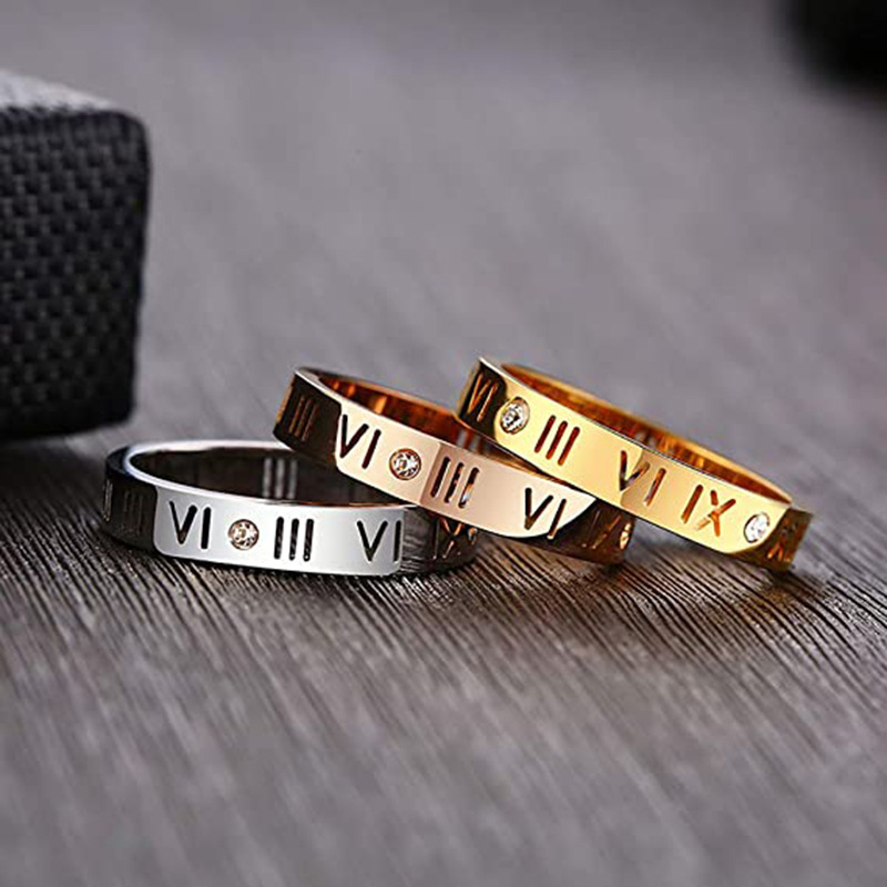 Hollow Roman Numeral Ring Stai - Embroidery Charm ulasan dan harga