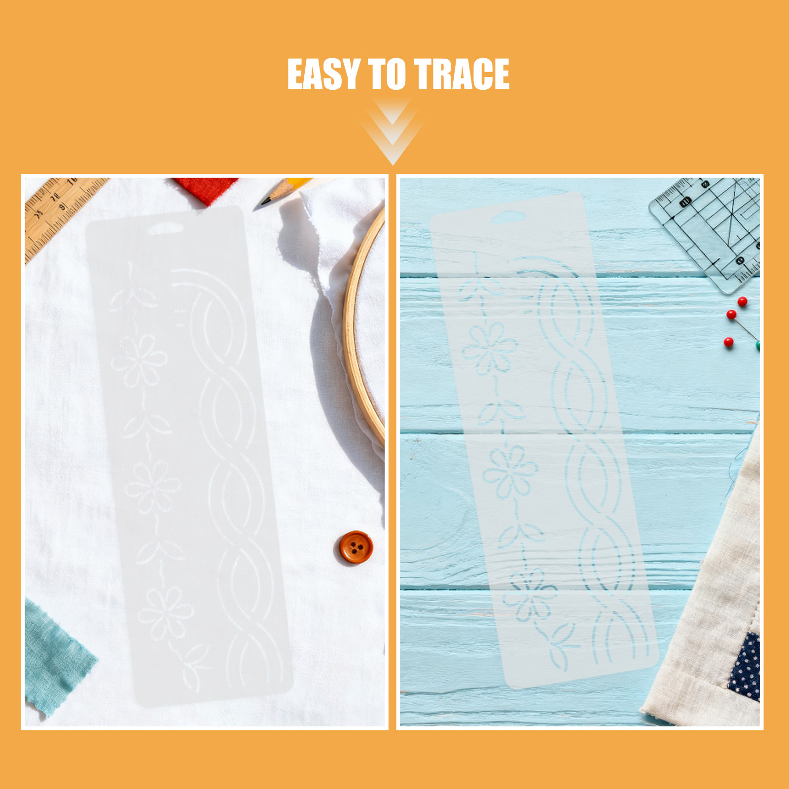 2 Pcs Corner Quilt Stencils Ha - Embroidery Quilting ulasan dan harga