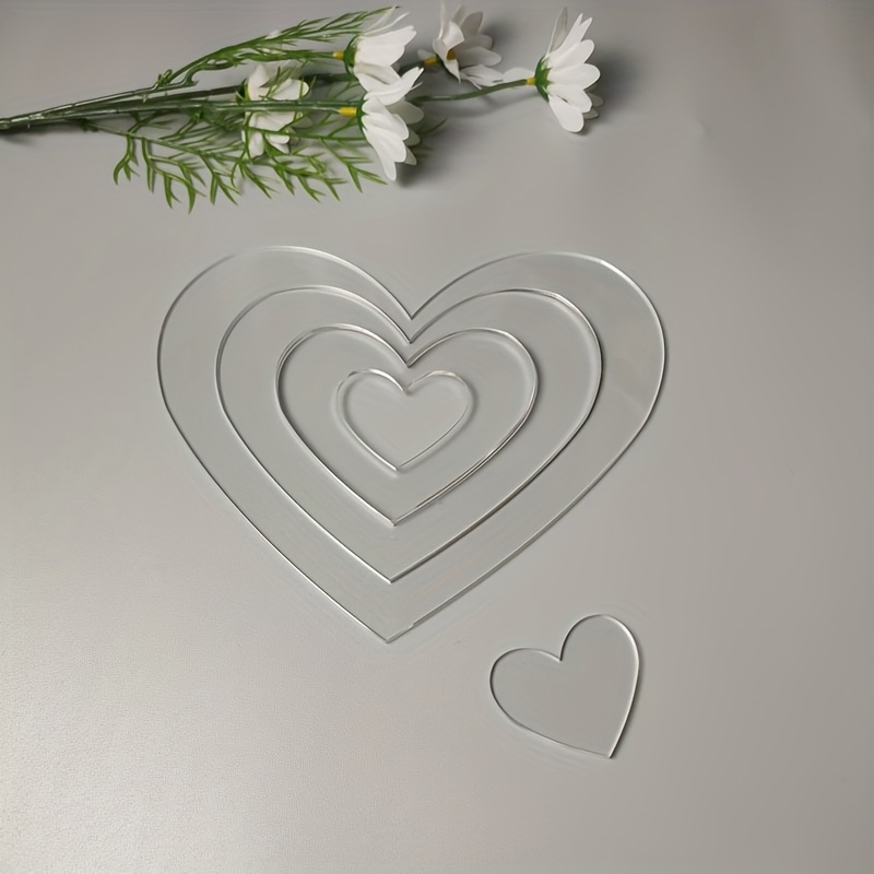 4Pcs Acrylic Nested Heart Quil - Embroidery Quilting ulasan dan harga